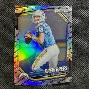 2025 Panini Prizm Drew Brees Silver Press Proof San Diego Chargers MINT